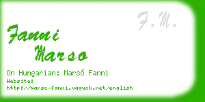 fanni marso business card